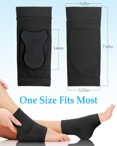 DLMDLM Achilles Tendonitis Heel Protector Socks,One Pair of Premium Padded Compression Gel Sleeve, Achilles Tendon Support Sleeve for Haglunds Bump, Tendonitis, Bursitis and Dry Cracked (Black) - Very Good