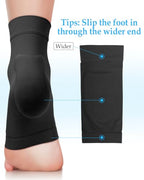 DLMDLM Achilles Tendonitis Heel Protector Socks,One Pair of Premium Padded Compression Gel Sleeve, Achilles Tendon Support Sleeve for Haglunds Bump, Tendonitis, Bursitis and Dry Cracked (Black) - Very Good