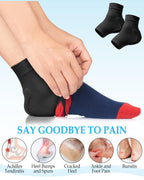 DLMDLM Achilles Tendonitis Heel Protector Socks,One Pair of Premium Padded Compression Gel Sleeve, Achilles Tendon Support Sleeve for Haglunds Bump, Tendonitis, Bursitis and Dry Cracked (Black) - Very Good