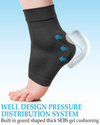 DLMDLM Achilles Tendonitis Heel Protector Socks,One Pair of Premium Padded Compression Gel Sleeve, Achilles Tendon Support Sleeve for Haglunds Bump, Tendonitis, Bursitis and Dry Cracked (Black) - Very Good