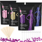 Qintora Hard Wax Beads - 400g Stripless Hot Wax for Hair Removal - Body, Brazilian, Bikini, Face, Legs, Eyebrow - 10 Applicators - New