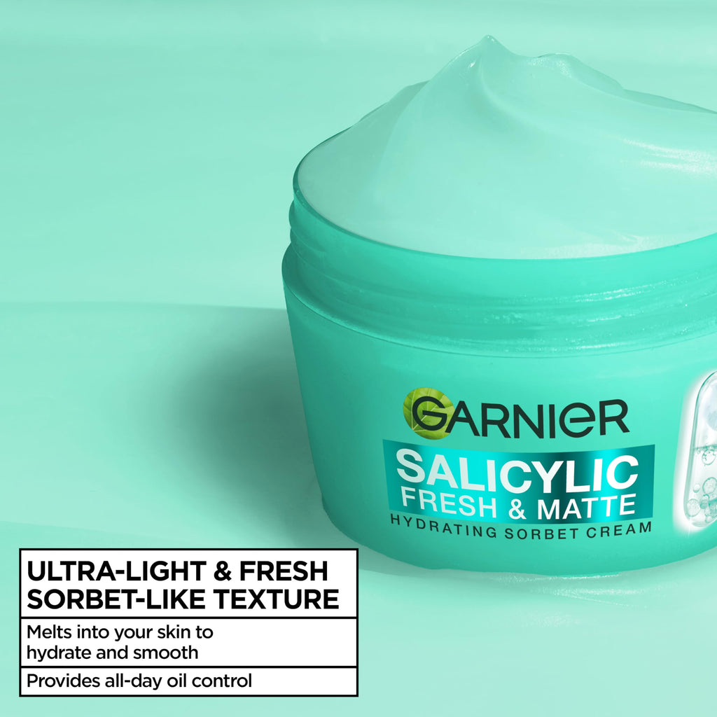 Garnier Pure Active Salicylic Fresh & Matte Hydrating Sorbet Cream 85ml - Oily Skin Moisturiser - New