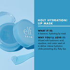 e.l.f. Skin Holy Hydration! Lip Mask - Hydrating Leave-on - Hyaluronic Acid - Powder Blue - Soft Smooth Lips - New