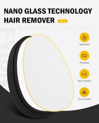 FVION Nano Crystal Hair Remover - Painless Hair Eraser for Women Men - Reusable Water-Resistant Portable Glass Hair Removal Tool Black - Damaged Box
