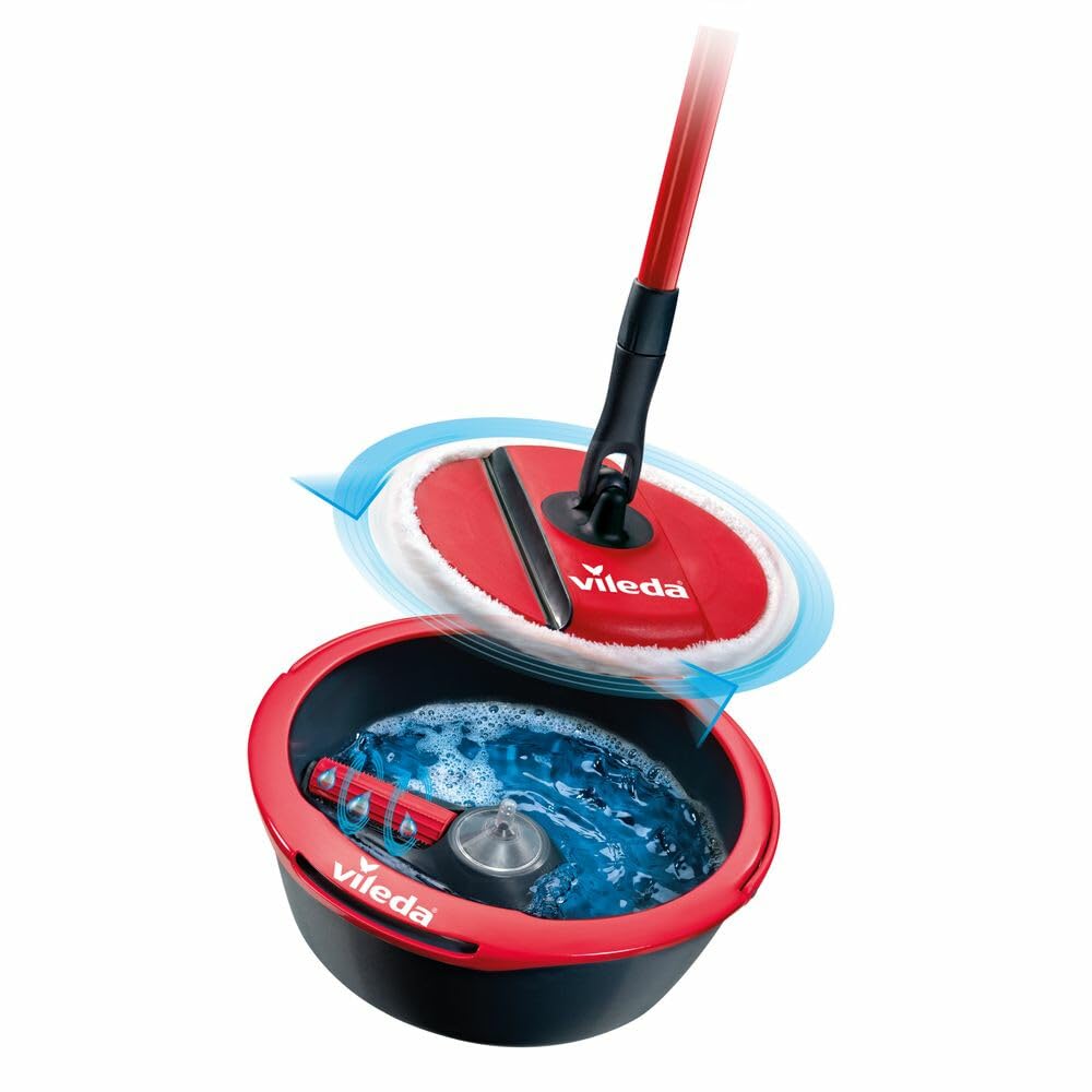 Vileda Spin & Clean Mop & Bucket Set - 360° Spinning Mop Head - Household Cleaning System - Damaged Box