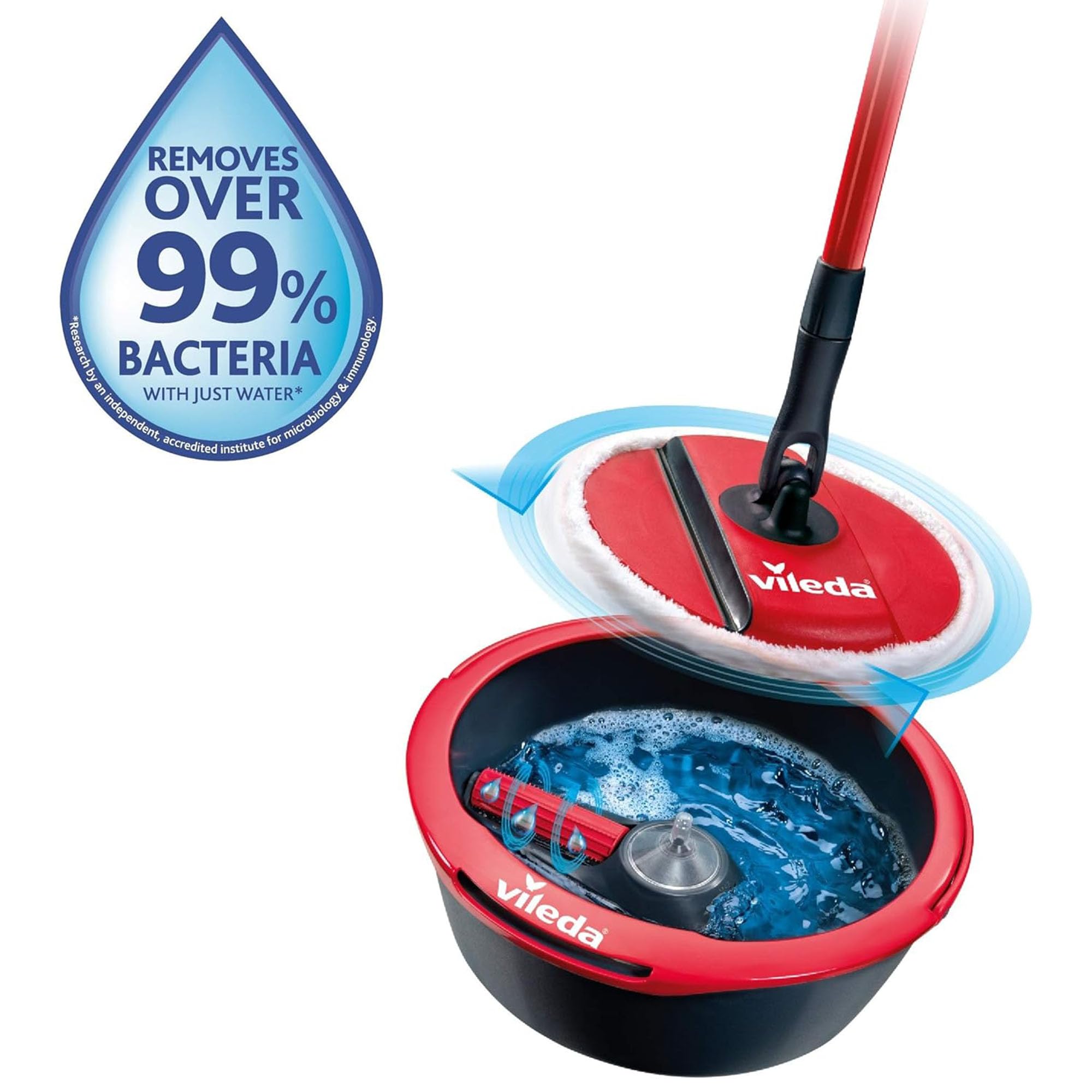 Vileda Spin & Clean Mop & Bucket Set - 360° Spinning Mop Head - Household Cleaning System - Damaged Box