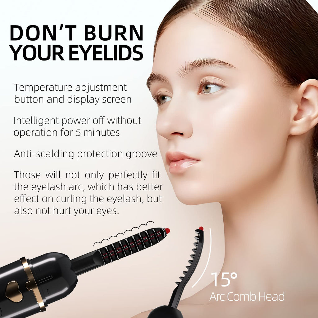 EYECURL X8 Heated Eyelash Curler - Electric Lash Curler - Long Lasting Makeup - Black - X8-132MM Model - Very Good