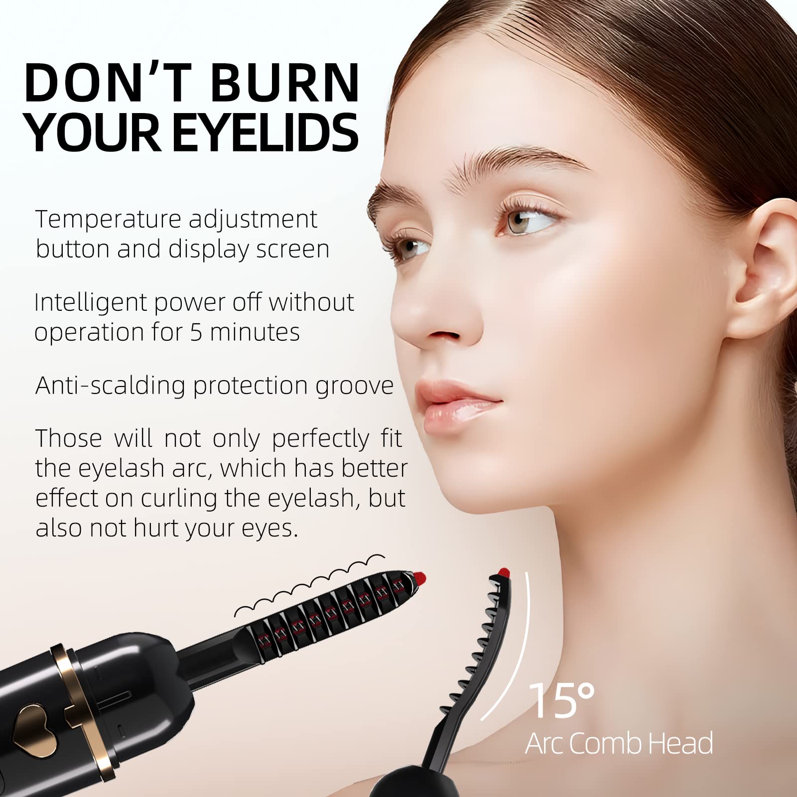 EYECURL X8 Heated Eyelash Curler - Electric Lash Curler - Long Lasting Makeup - Black - X8-132MM Model - Very Good