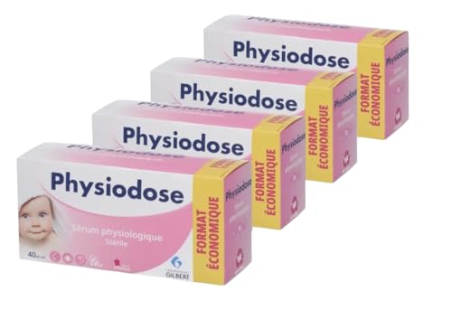 Physiodose Physiological Serum - Saline Solution 3 Boxes of 40 Single Doses - 5ml Vials - Nasal Eye Hygiene Baby Adult - Damaged Box - BBE 02/2029