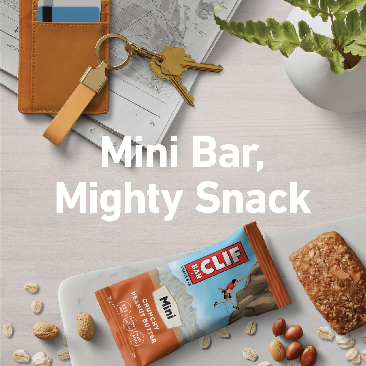 CLIF BAR Minis Crunchy Peanut Butter Snack Bars - 10 x 28g Energy Protein Bar Multipack - Damaged Box - BBE 03/2027