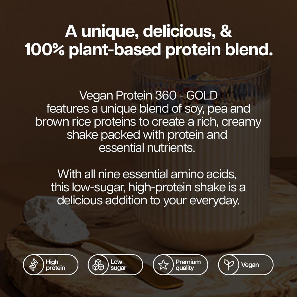 Protein Works Vegan Protein 360 - Gold Vanilla Crème 2kg - Plant Based Powder Shake - Damaged Box - BBE 07/2027