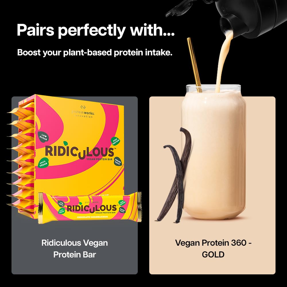 Protein Works Vegan Protein 360 - Gold Vanilla Crème 2kg - Plant Based Powder Shake - Damaged Box - BBE 07/2027