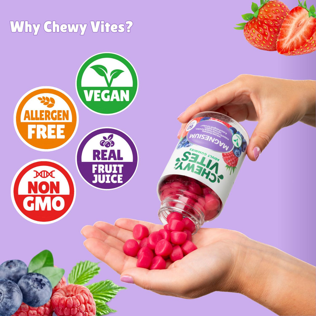 Chewy Vites Adult Magnesium Citrate 736mg Gummies, 60 Count - New - BBE 12/2026