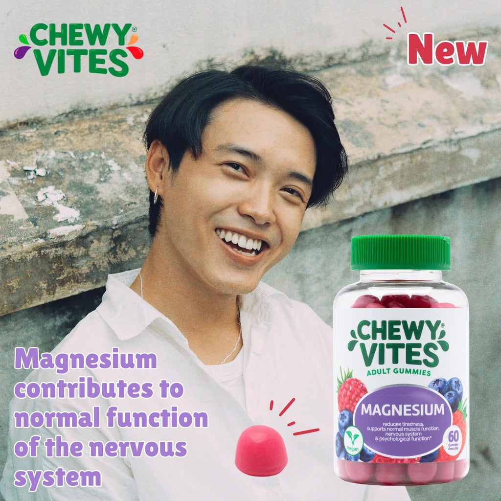 Chewy Vites Adult Magnesium Citrate 736mg Gummies, 60 Count - New - BBE 12/2026