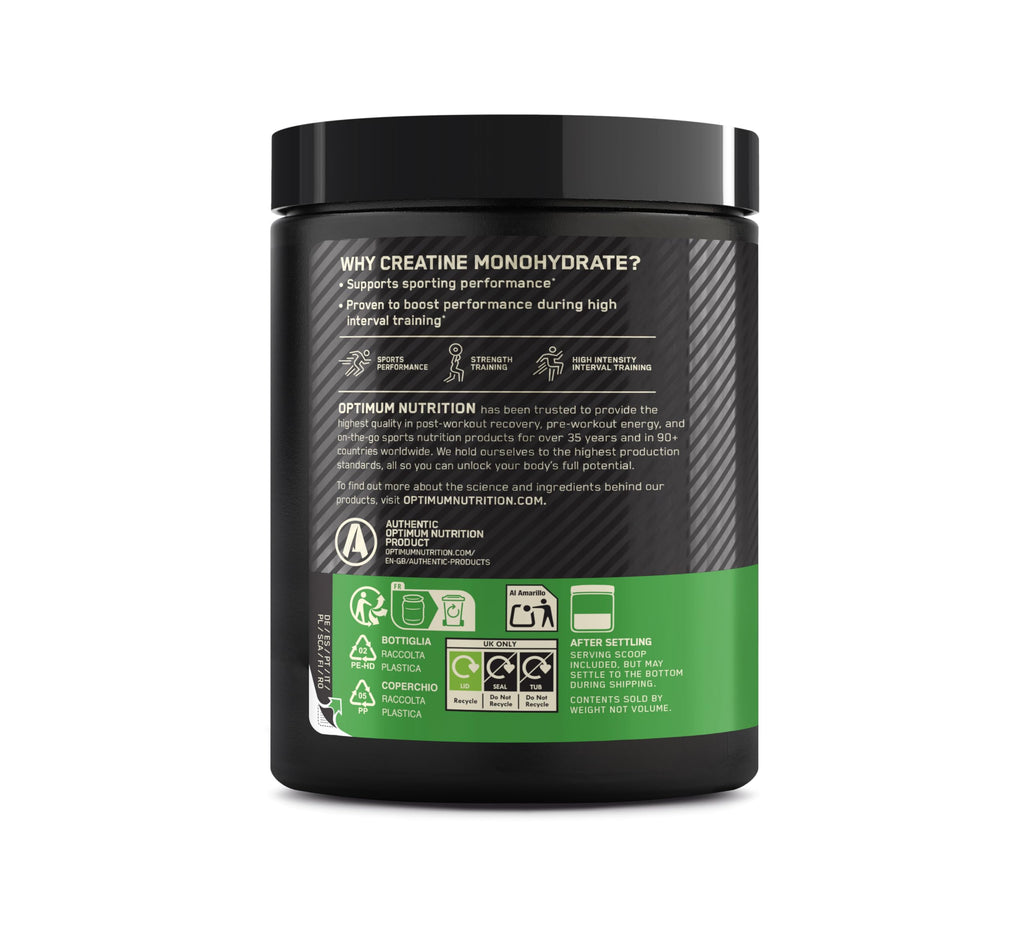 Optimum Nutrition Micronised Creatine Monohydrate Powder - 360g - Muscle Growth Supplement - New - BBE 11/2027