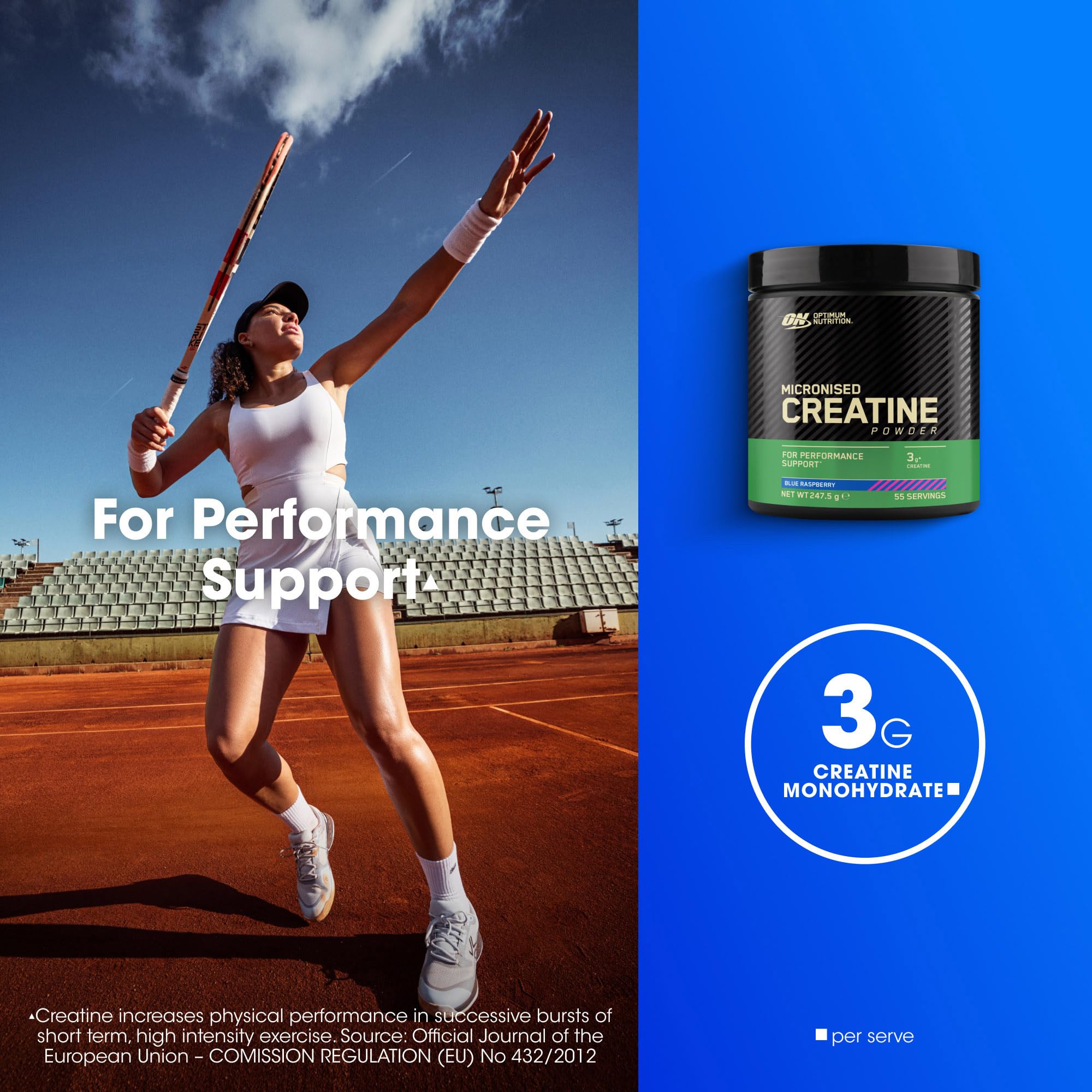 Optimum Nutrition Micronised Creatine Monohydrate Powder - 360g - Muscle Growth Supplement - New - BBE 11/2027