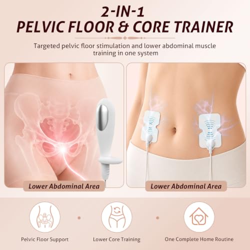 Pelvic Floor Trainer - Vaginal EMS & Electrode Abdominal Muscle Training - Guided Kegel Exerciser for Incontinence & Bladder Leaks - Damaged Box