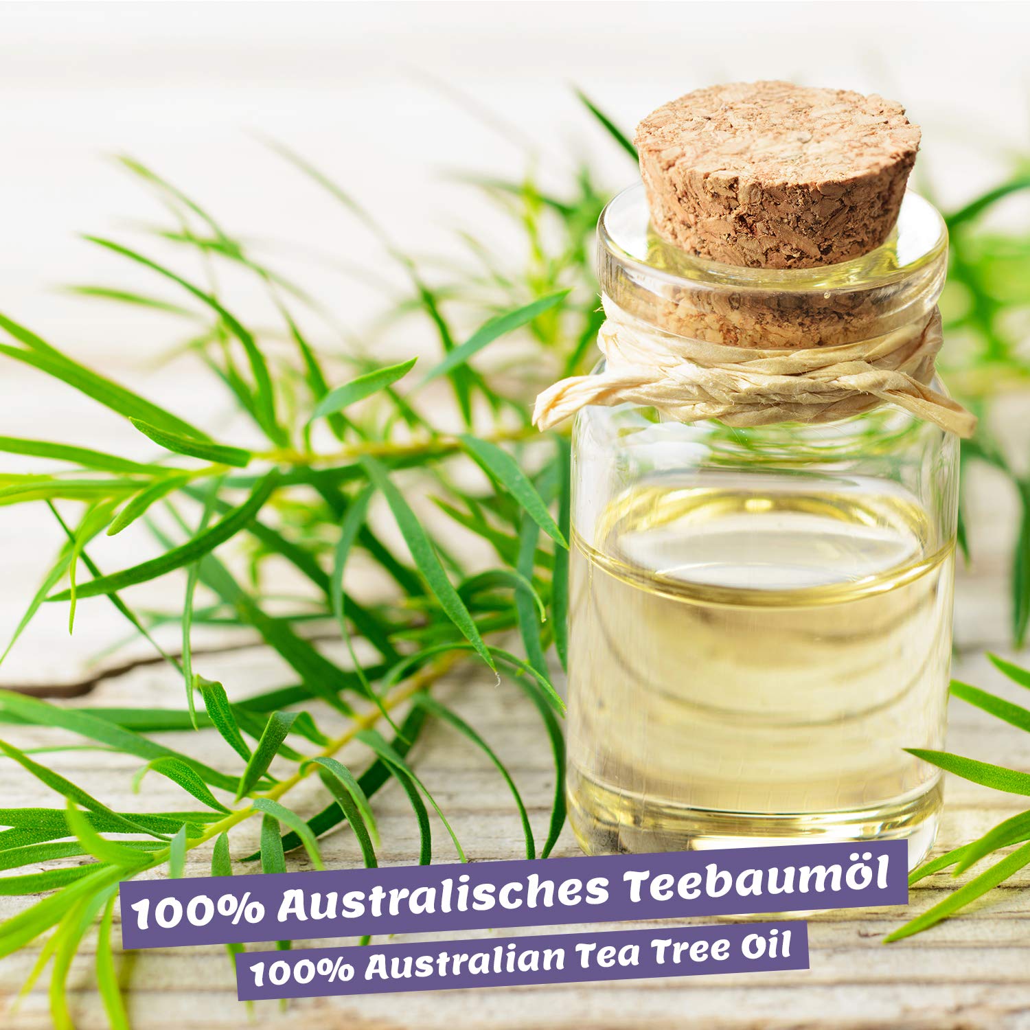 Organic Tea Tree Oil 50ml with Pipette - 100% Pure Undiluted Essential Oil for Skin, Nails, Hair, Aromatherapy, Diffuser - Damaged Box