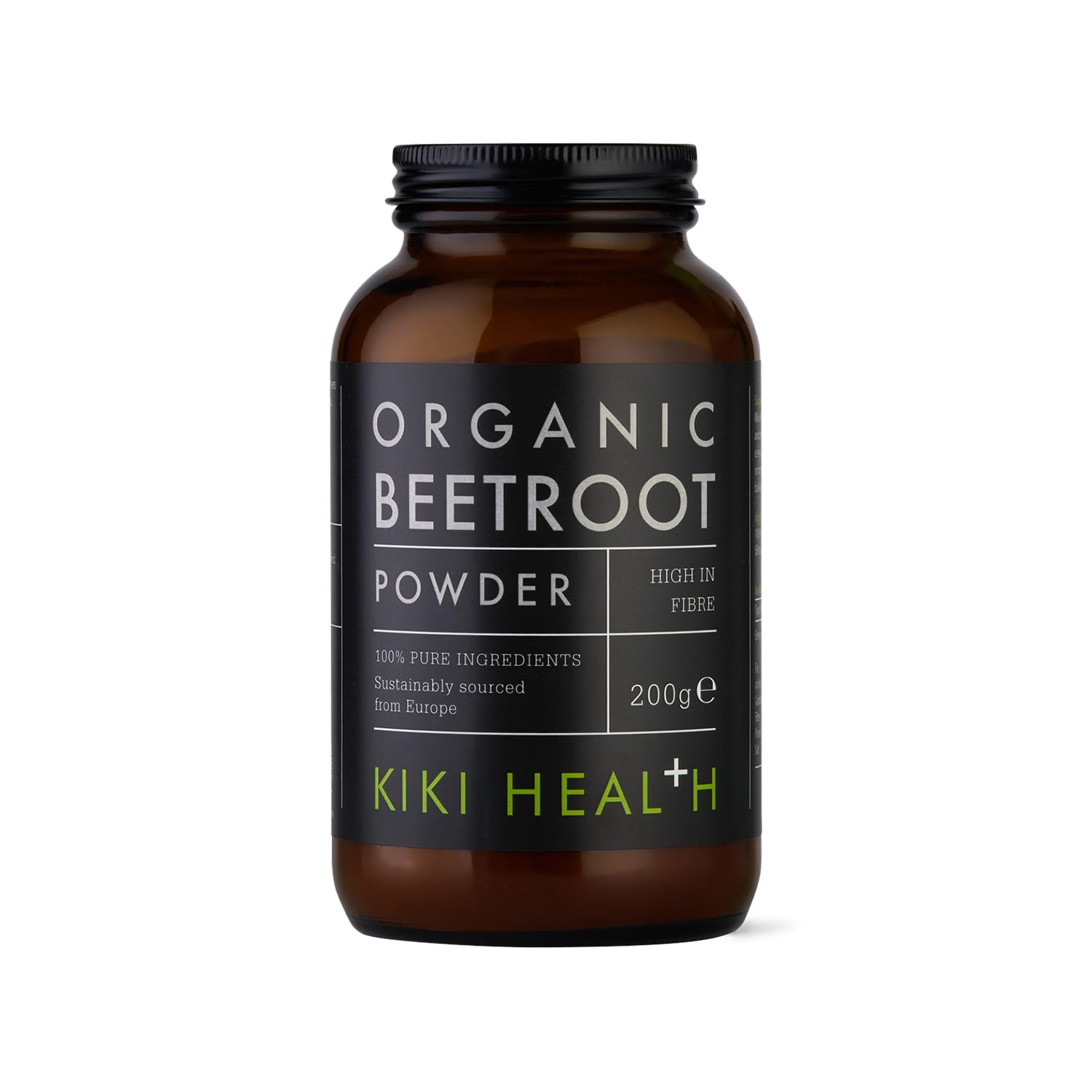 KIKI Health Organic Beetroot Powder 200g - 100% Pure, Dietary Nitrates, Fibre, Natural Sweetener, Food Dye - Damaged Box - BBE 05/2028
