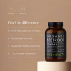 KIKI Health Organic Beetroot Powder 200g - 100% Pure, Dietary Nitrates, Fibre, Natural Sweetener, Food Dye - Damaged Box - BBE 05/2028