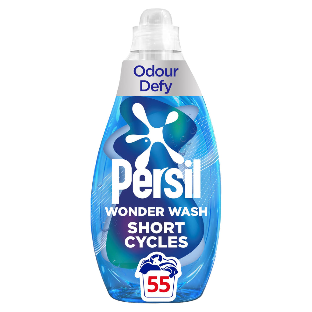 Persil Wonder Wash Odour Defy Bio Liquid Laundry Detergent 1.485L - 55 Washes - Biological Formula - New