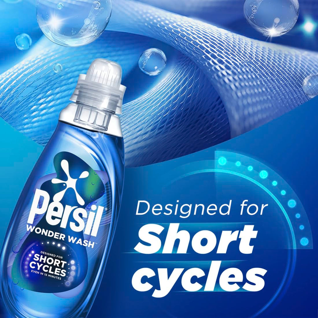 Persil Wonder Wash Odour Defy Bio Liquid Laundry Detergent 1.485L - 55 Washes - Biological Formula - New