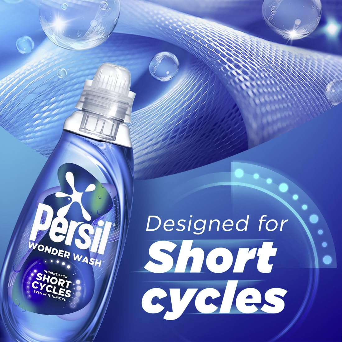 Persil Wonder Wash Odour Defy Bio Liquid Laundry Detergent 1.485L - 55 Washes - Biological Formula - New