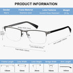 EYECEDAR 4-Pack Reading Glasses - Gunmetal Rectangle Style Readers for Men & Women +1.5 Magnification Spring Hinges - Damaged Box