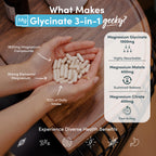 Magnesium Glycinate 3-in-1 Complex 1800mg - Bisglycinate, Citrate, Malate - 90 Vegan Capsules - High Absorption 384mg Elemental - New