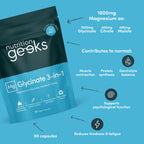 Magnesium Glycinate 3-in-1 Complex 1800mg - Bisglycinate, Citrate, Malate - 90 Vegan Capsules - High Absorption 384mg Elemental - New