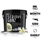 The Bulk Protein Company Serious Gainz Whey Protein Powder - Weight Mass Gainer - Vanilla 5kg - 30g Protein - Damaged Box - BBE 05/2029