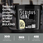 The Bulk Protein Company Serious Gainz Whey Protein Powder - Weight Mass Gainer - Vanilla 5kg - 30g Protein - Damaged Box - BBE 05/2029