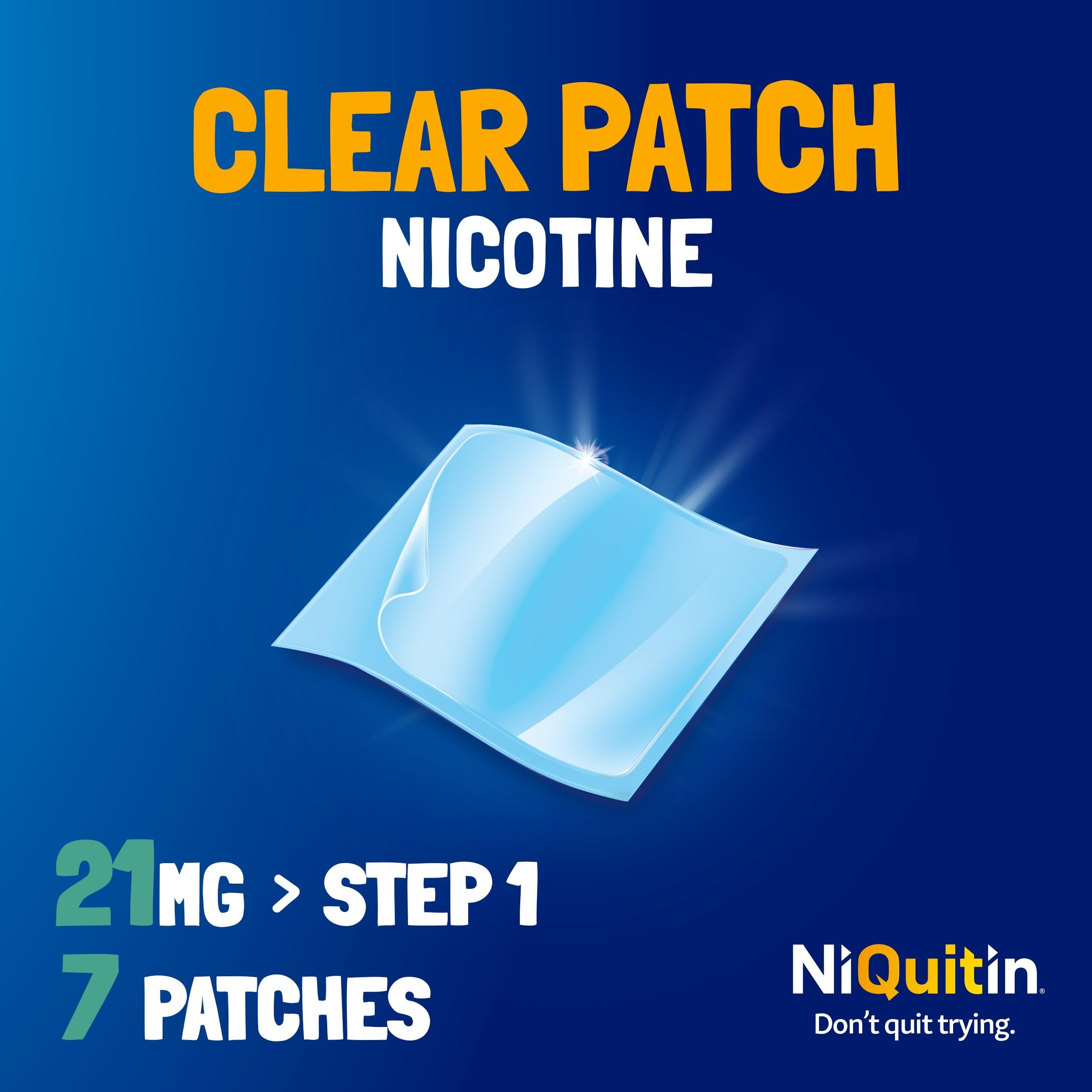 NiQuitin Clear Nicotine Patches Step 1 21mg - 7 Patches - Quit Smoking Aid - Damaged Box - BBE 01/2029