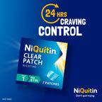 NiQuitin Clear Nicotine Patches Step 1 21mg - 7 Patches - Quit Smoking Aid - Damaged Box - BBE 01/2029
