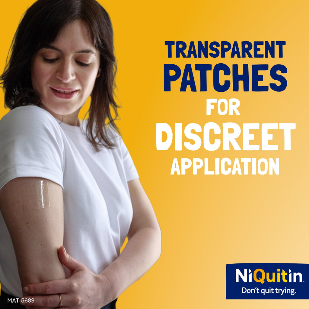 NiQuitin Clear Nicotine Patches Step 1 21mg - 7 Patches - Quit Smoking Aid - Damaged Box - BBE 01/2029