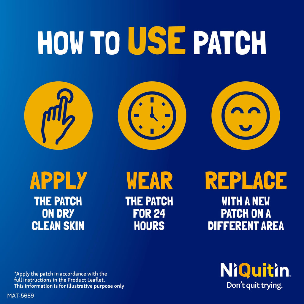 NiQuitin Clear Nicotine Patches Step 1 21mg - 7 Patches - Quit Smoking Aid - Damaged Box - BBE 01/2029