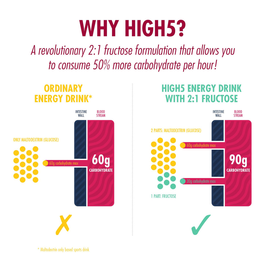 HIGH5 Energy Drink with Protein 4:1 Carbohydrate Blend - Electrolytes, Endurance, Cycling, Running Fuel - Berry - 12 x 47g Sachets - Damaged Box - BBE 08/2026