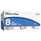 Embecta Micro-Fine 1ml U-100 Syringe 30G 8mm - Model 320935 - Latex-Free CE Certified - Pack of 100 - Damaged Box - BBE 08/2030