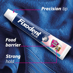 Fixodent Plus Food Barrier Denture Adhesive - Fresh Flavour 40g x 3 Multipack - Strong Hold Cream - New - BBE 07/2027