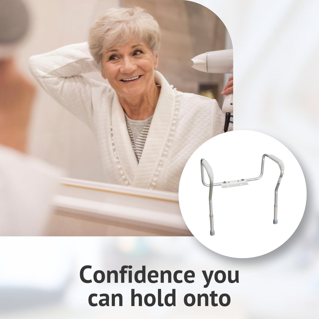 Homecraft Toilet Safety Frame - Height Adjustable Bathroom Aid for Elderly & Disabled - White Support Rail 64-75cm - Very Good