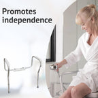 Homecraft Toilet Safety Frame - Height Adjustable Bathroom Aid for Elderly & Disabled - White Support Rail 64-75cm - Very Good