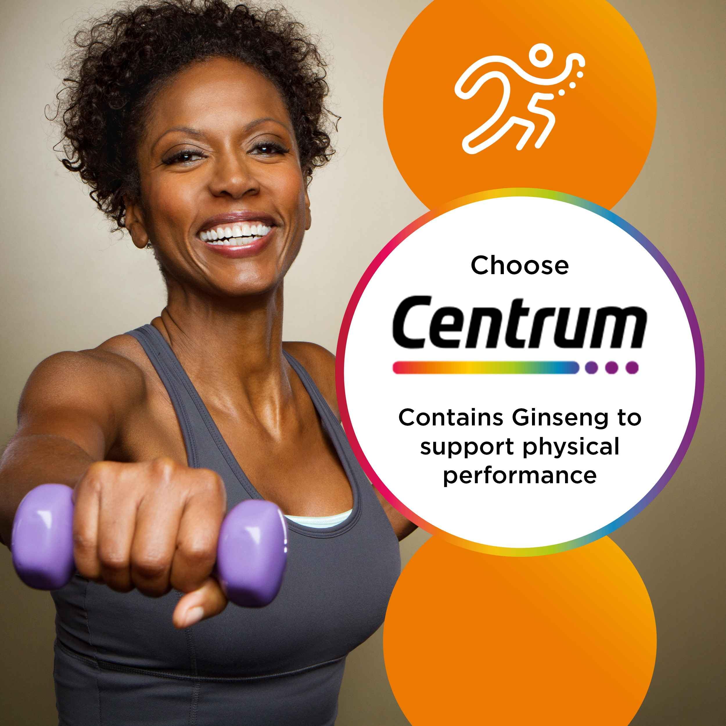 Centrum Performance Tablets Multivitamin & Mineral Supplements, 21 Essential nutrients, Including Vitamin C, D, and Iron, 60 ct - Damaged Box - BBE 02/2027