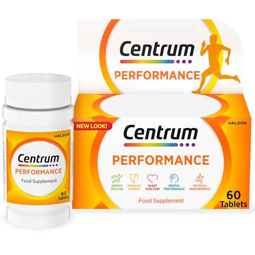Centrum Performance Tablets Multivitamin & Mineral Supplements, 21 Essential nutrients, Including Vitamin C, D, and Iron, 60 ct - Damaged Box - BBE 02/2027