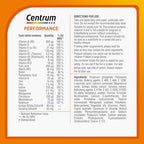 Centrum Performance Tablets Multivitamin & Mineral Supplements, 21 Essential nutrients, Including Vitamin C, D, and Iron, 60 ct - Damaged Box - BBE 02/2027
