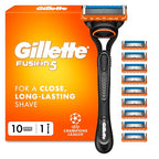 Gillette Fusion5 Razor for Men - 1 Handle, 10 Blade Refills, Precision Trimmer Cartridges - Damaged Box