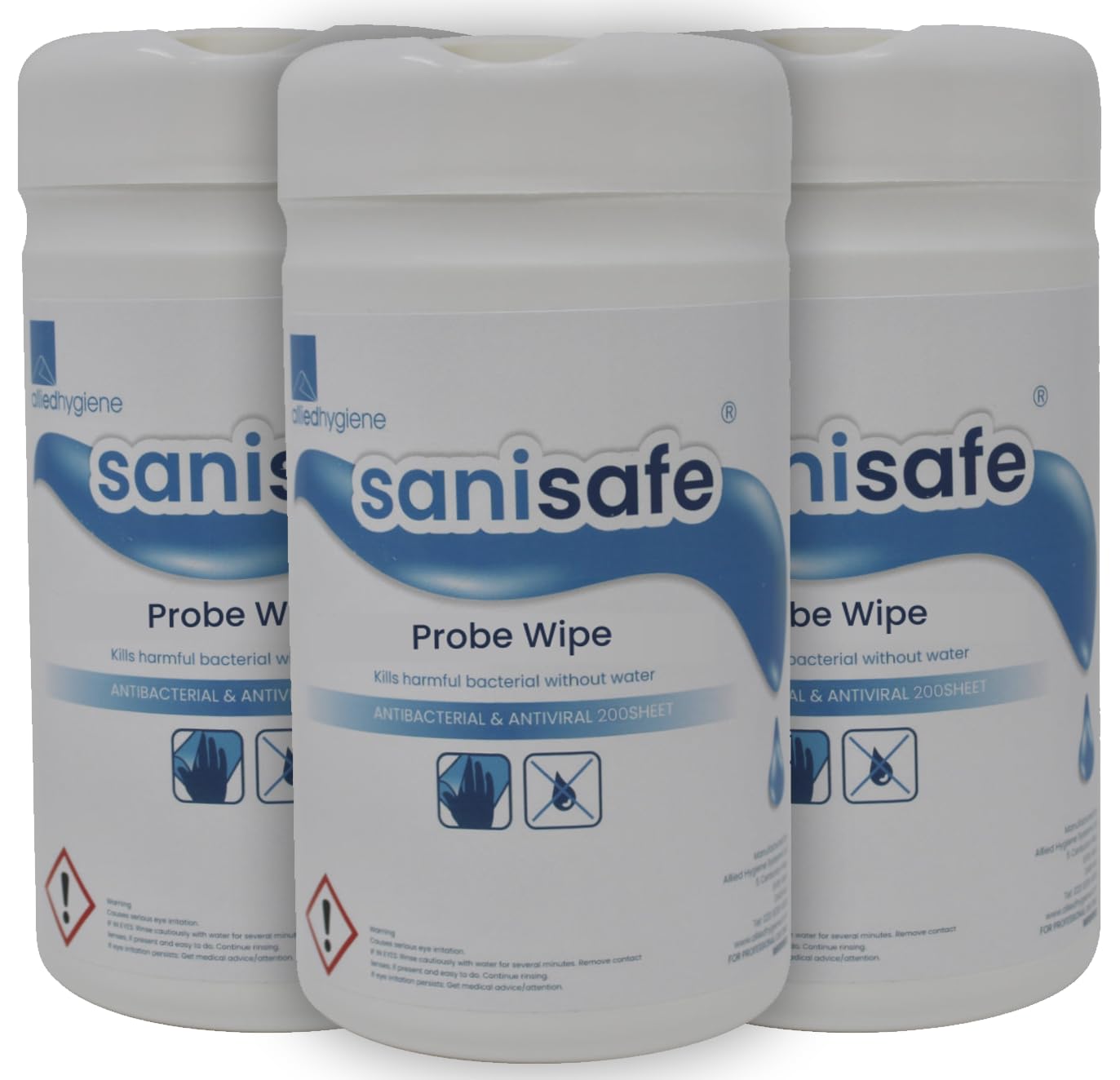 Sanisafe Food Probe Wipes - 3 Pack - 200 Sheets Anti-Bacterial Disinfectant Wipes - New