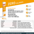 Dextro Energy Zero Calories I Recovery and Hydration Electrolyte Drink I Zero Effervescent Tablets I Orange | 3 Tubes, 60 Tablets | - Damaged Box - BBE 09/2027