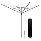 Minky Easy Breeze 45m 4 Arm Rotary Airer - Outdoor Washing Line Dryer with Cover - Silver Alloy Steel - Very Good