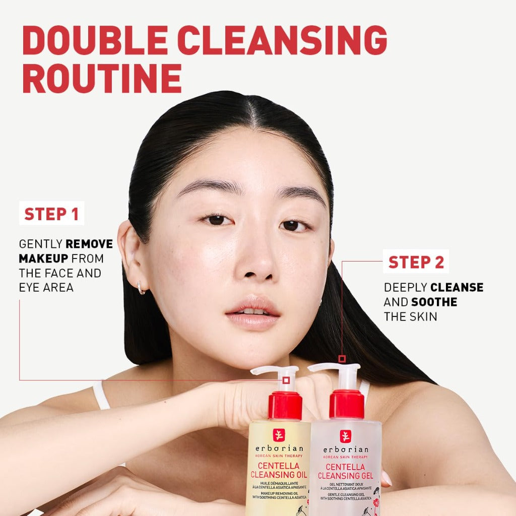 Erborian Centella Cleansing Oil - Makeup Remover Face Wash - All Skin Types - Korean Skincare - 180ml - New