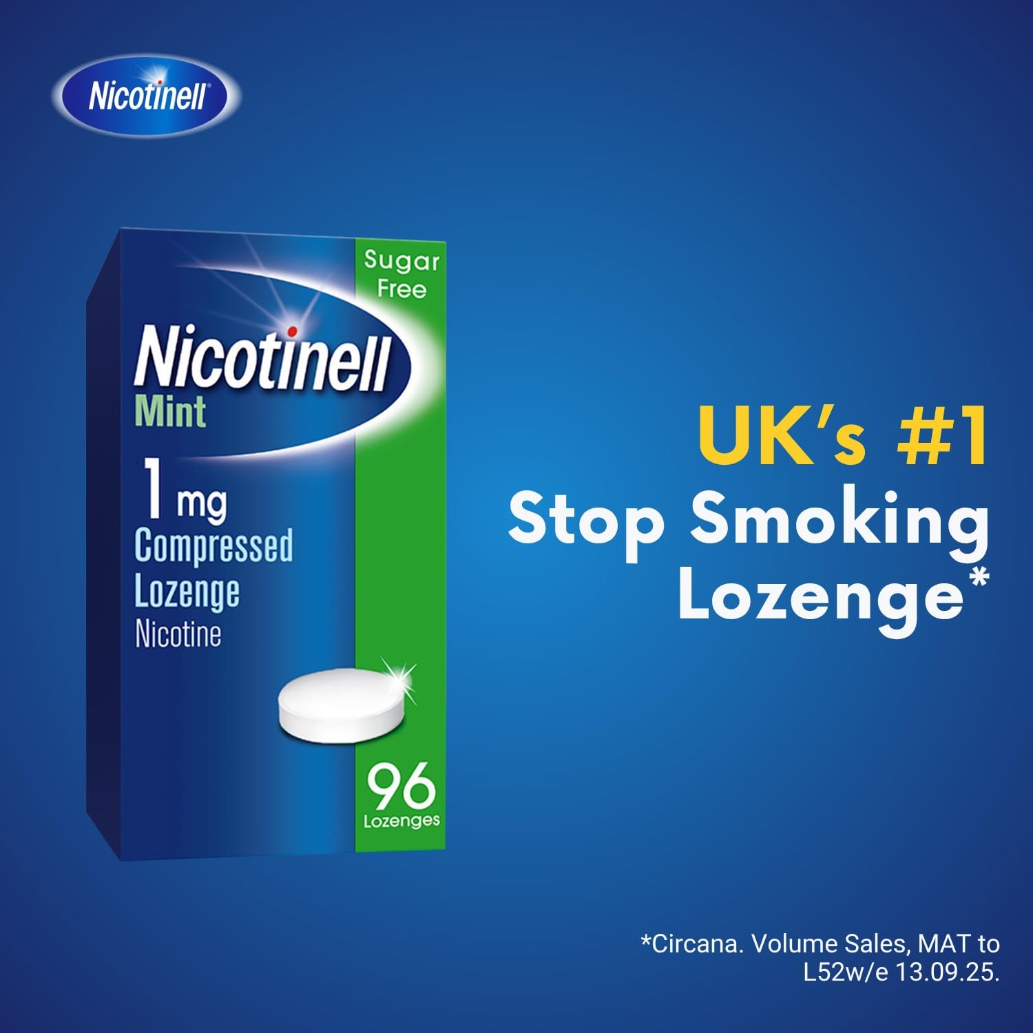 Nicotinell Mint Lozenge 1mg - 96 Lozenges Nicotine Replacement Therapy Stop Smoking Aid - Damaged Box - BBE 12/2027